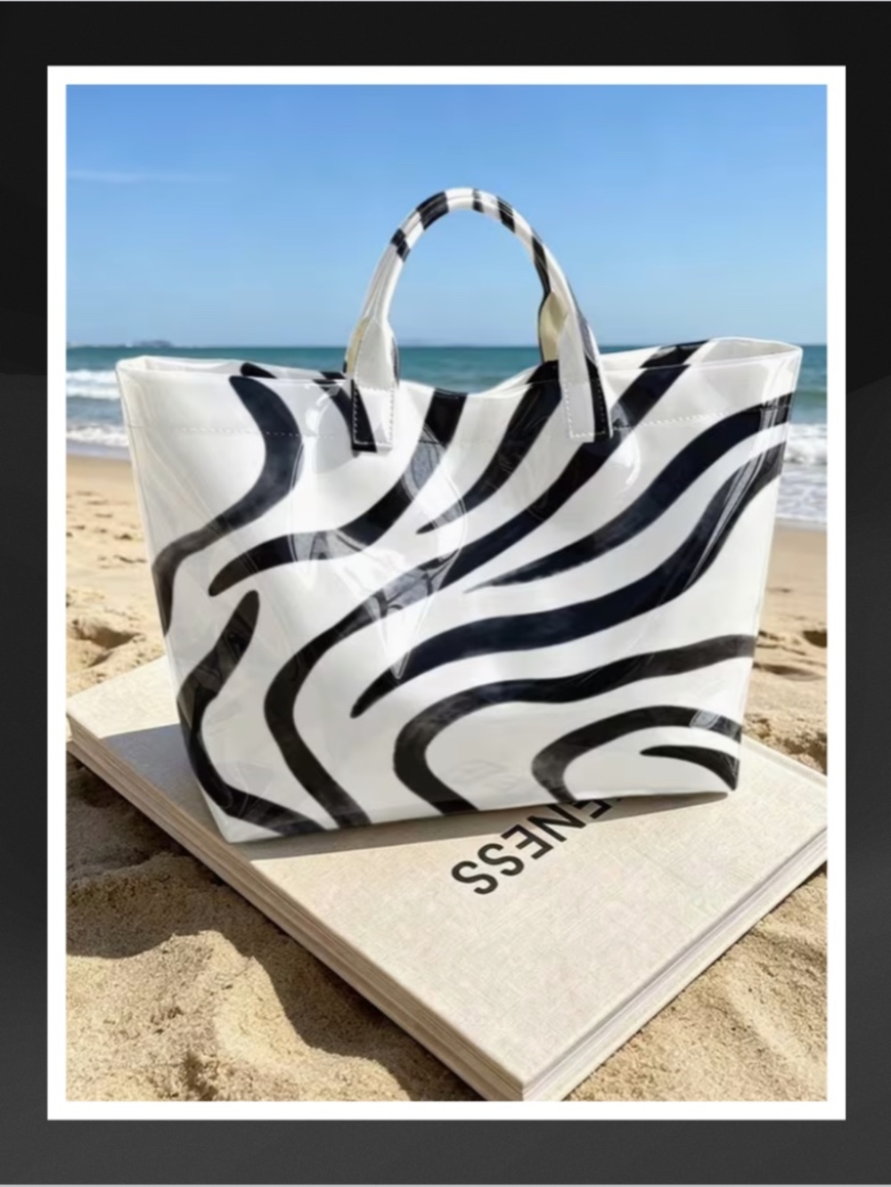 Adorable Vinyl-Coated Tote - Zebra